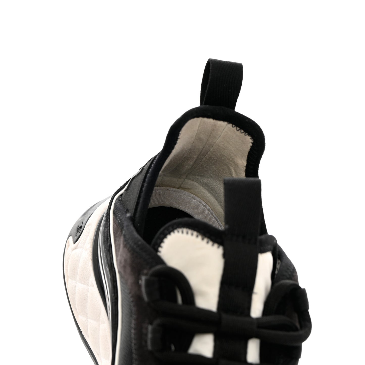 Velvet Calfskin Mixed Fibers CC Sneakers 39 Black