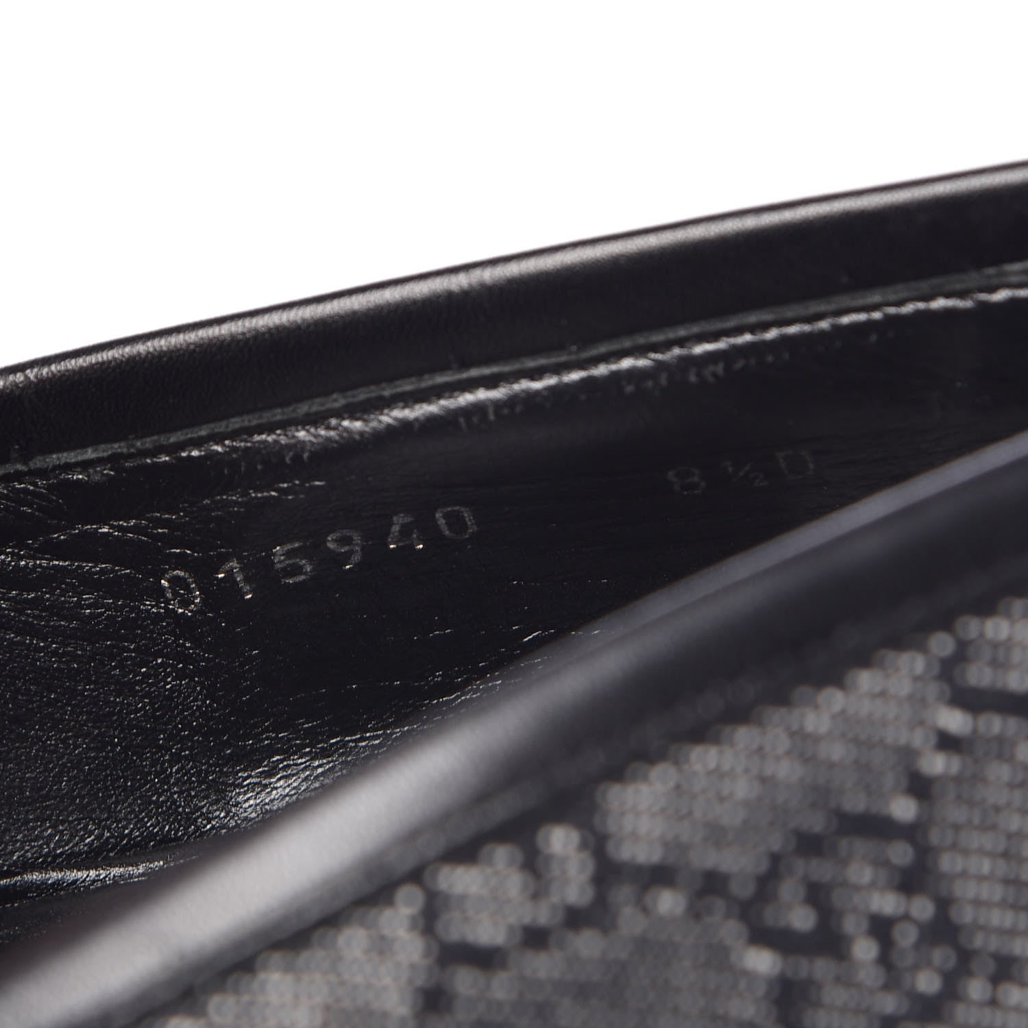 Gucci Monogram Calfskin Mens Horsebit Loafers 8.5 Navy 11 of 14