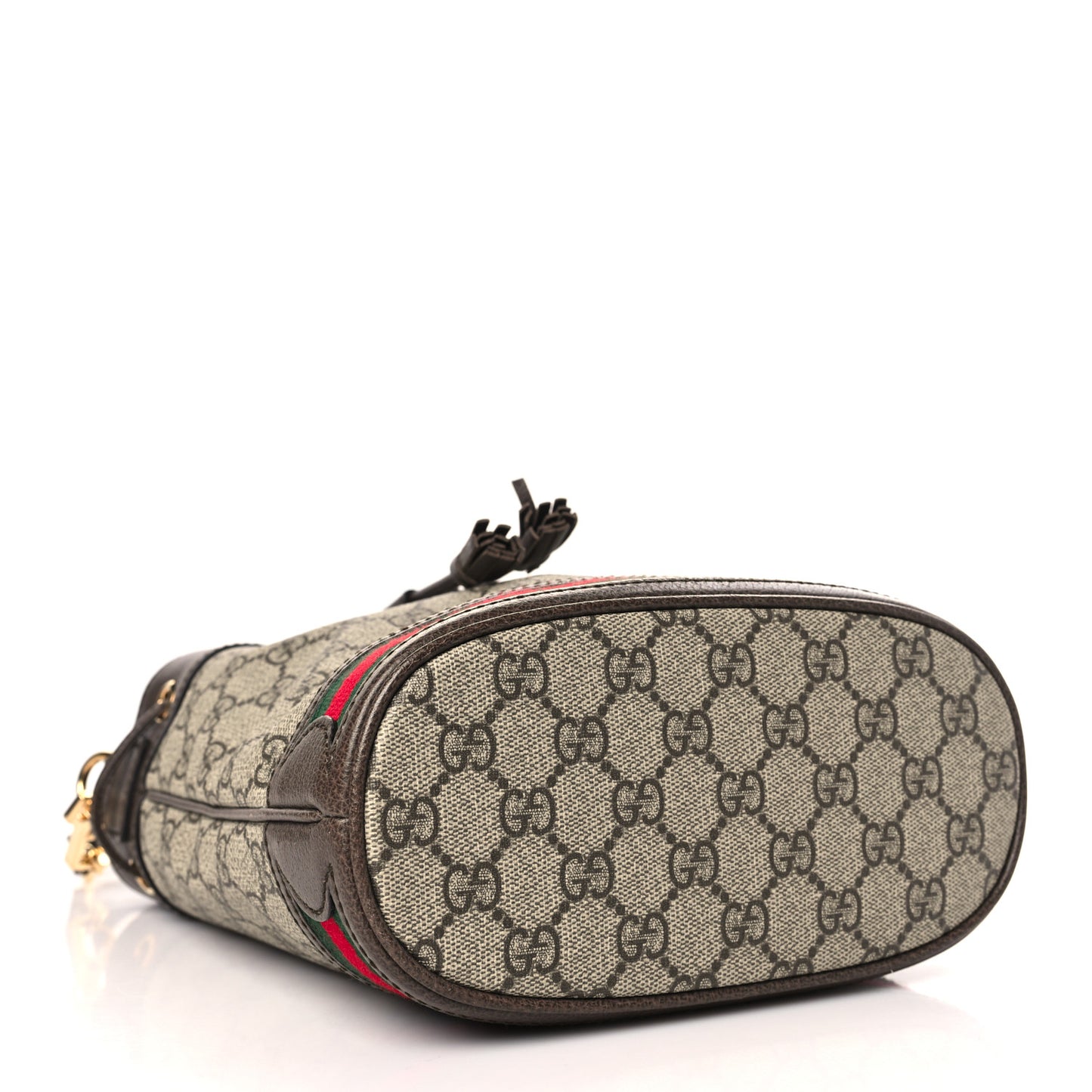 GG Supreme Monogram Web Small Ophidia Bucket Bag Brown