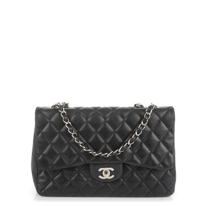 Chanel Lambskin Quilted Jumbo Single Flap Black 1 of 7