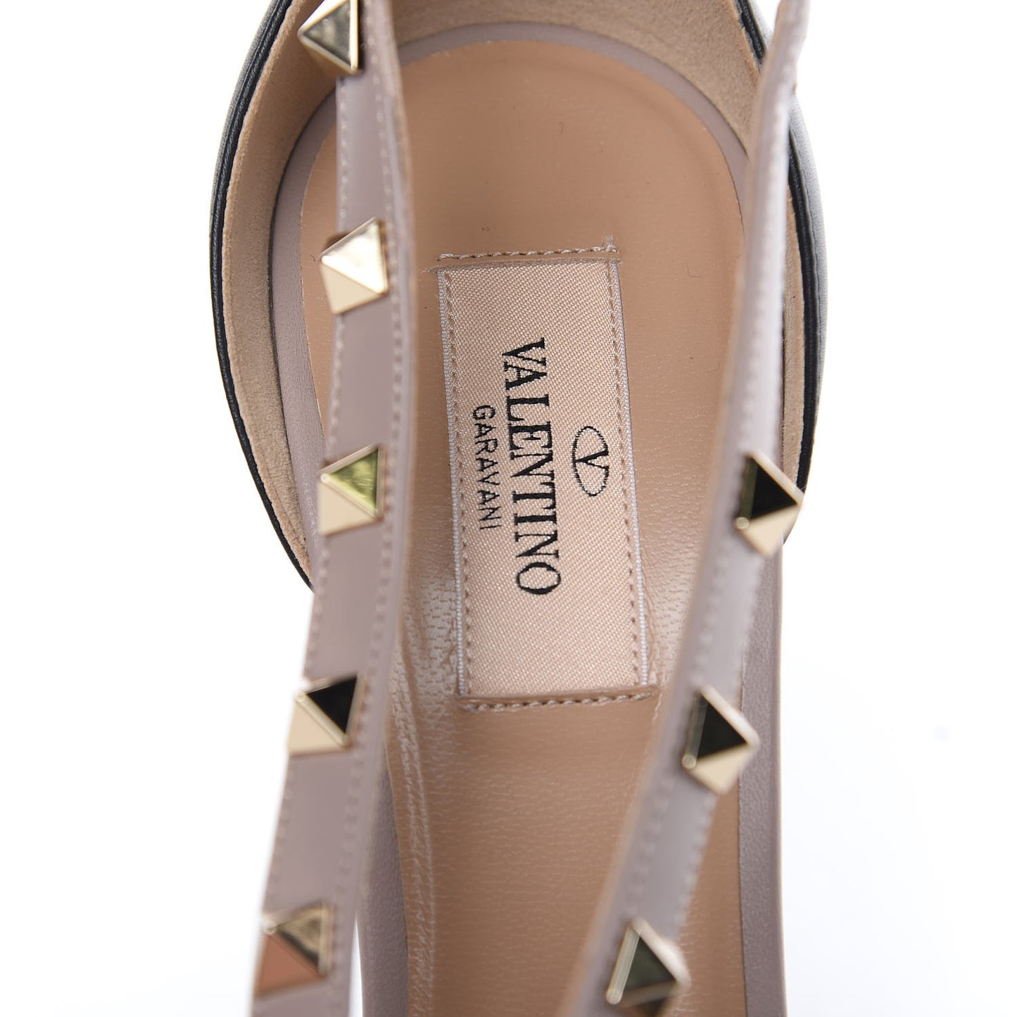 Nappa Rockstud Cross Strap D'Orsay 105mm Pumps 40.5 Black Poudre