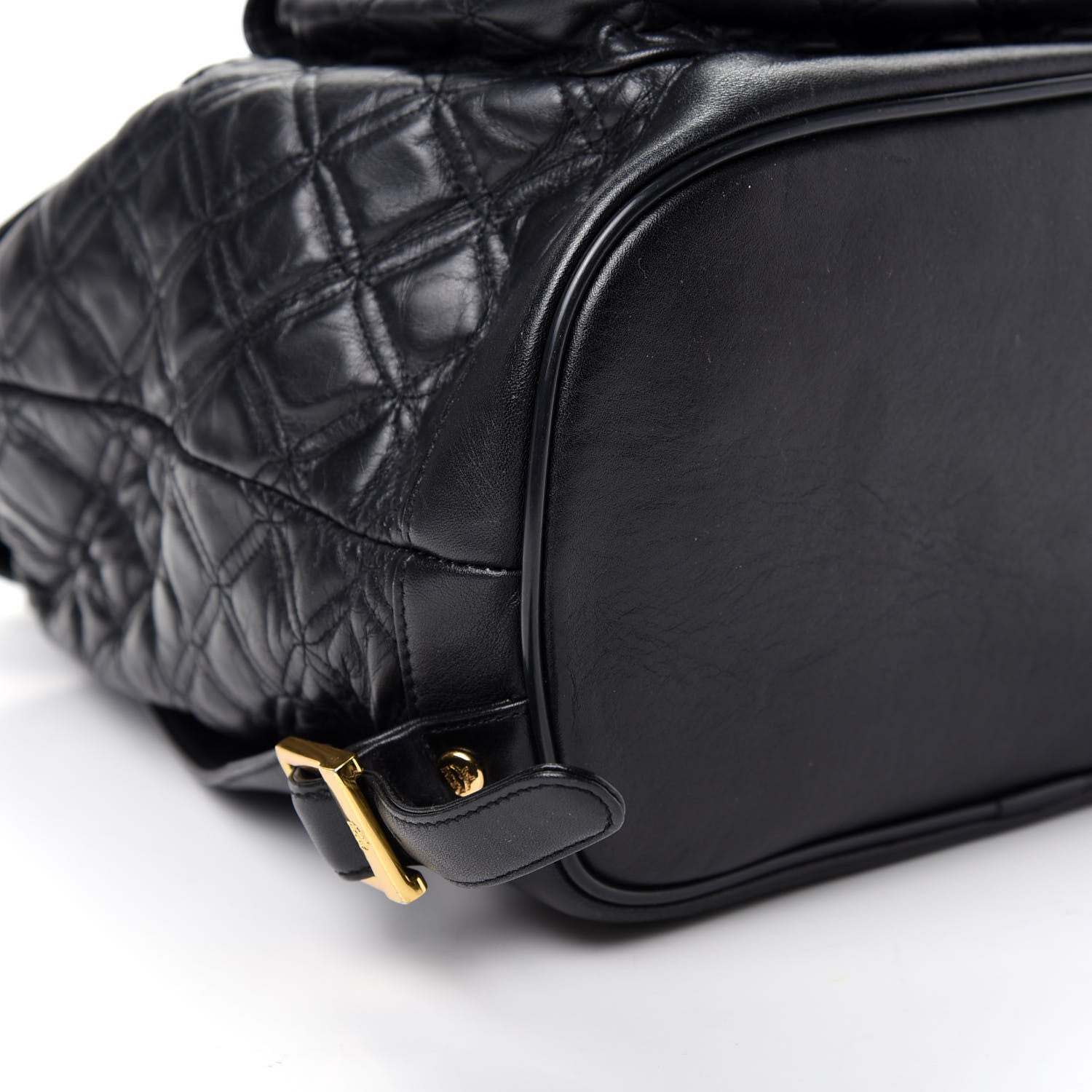 MCM Calfskin Quilted Studded Backpack Black 5 of 8