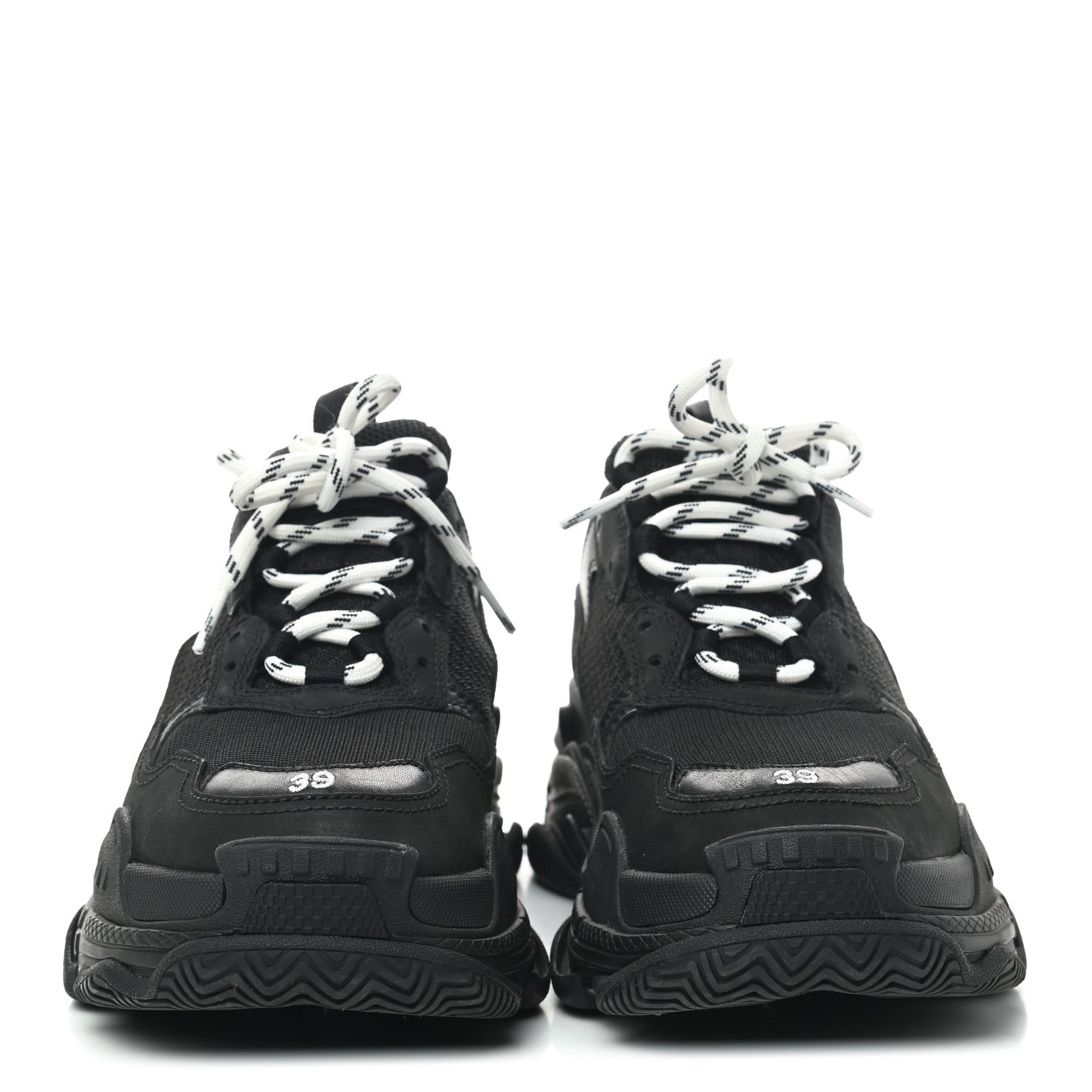 Fabric Mesh Womens Triple S Sneakers 39 Black