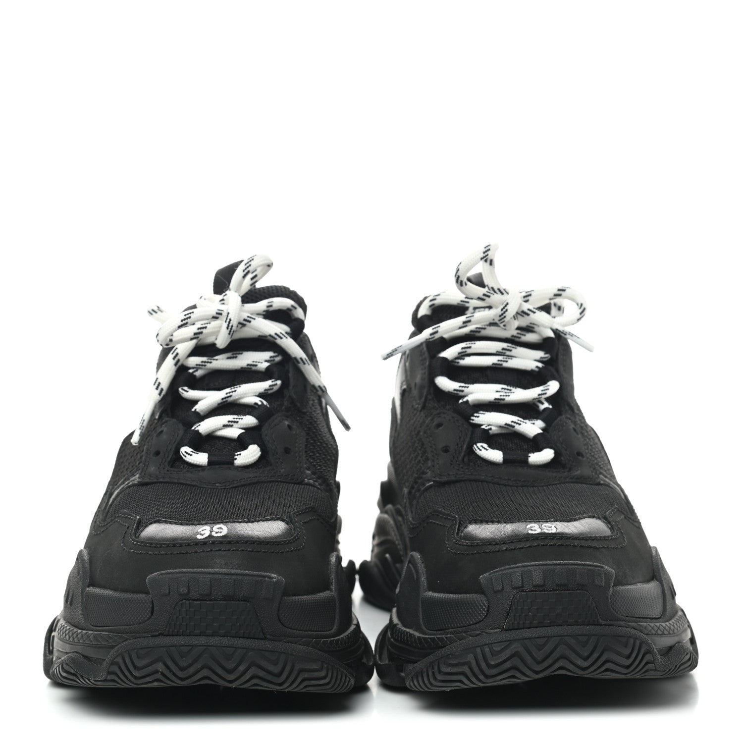 Balenciaga Fabric Mesh Womens Triple S Sneakers 39 Black 2 of 7