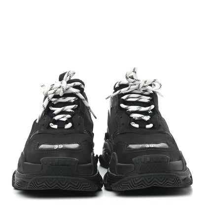 Balenciaga Fabric Mesh Womens Triple S Sneakers 39 Black 2 of 7