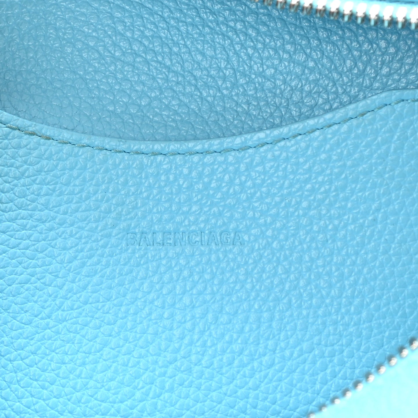 Grained Calfskin Neo Classic Silver Hardware Mini City Azur
