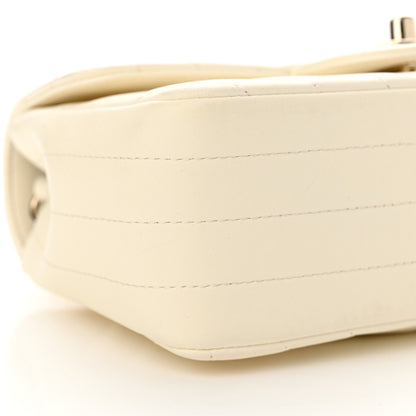 Chanel Lambskin Chevron Quilted Mini Rectangular Flap White 9 of 13