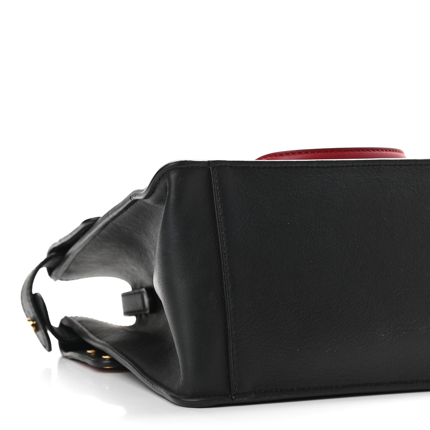 Fendi Vitello Grace Suede Small Flip Tote Black Fragola Marrone 10 of 12