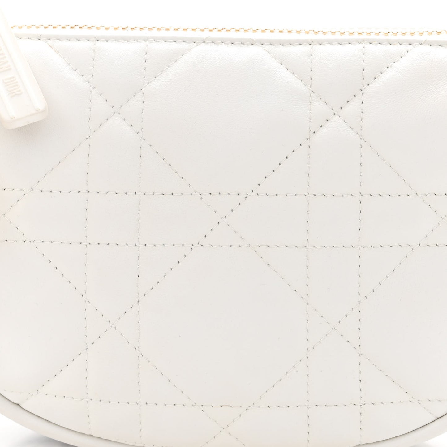 Lambskin Cannage Small Dior Vibe Hobo Bag White