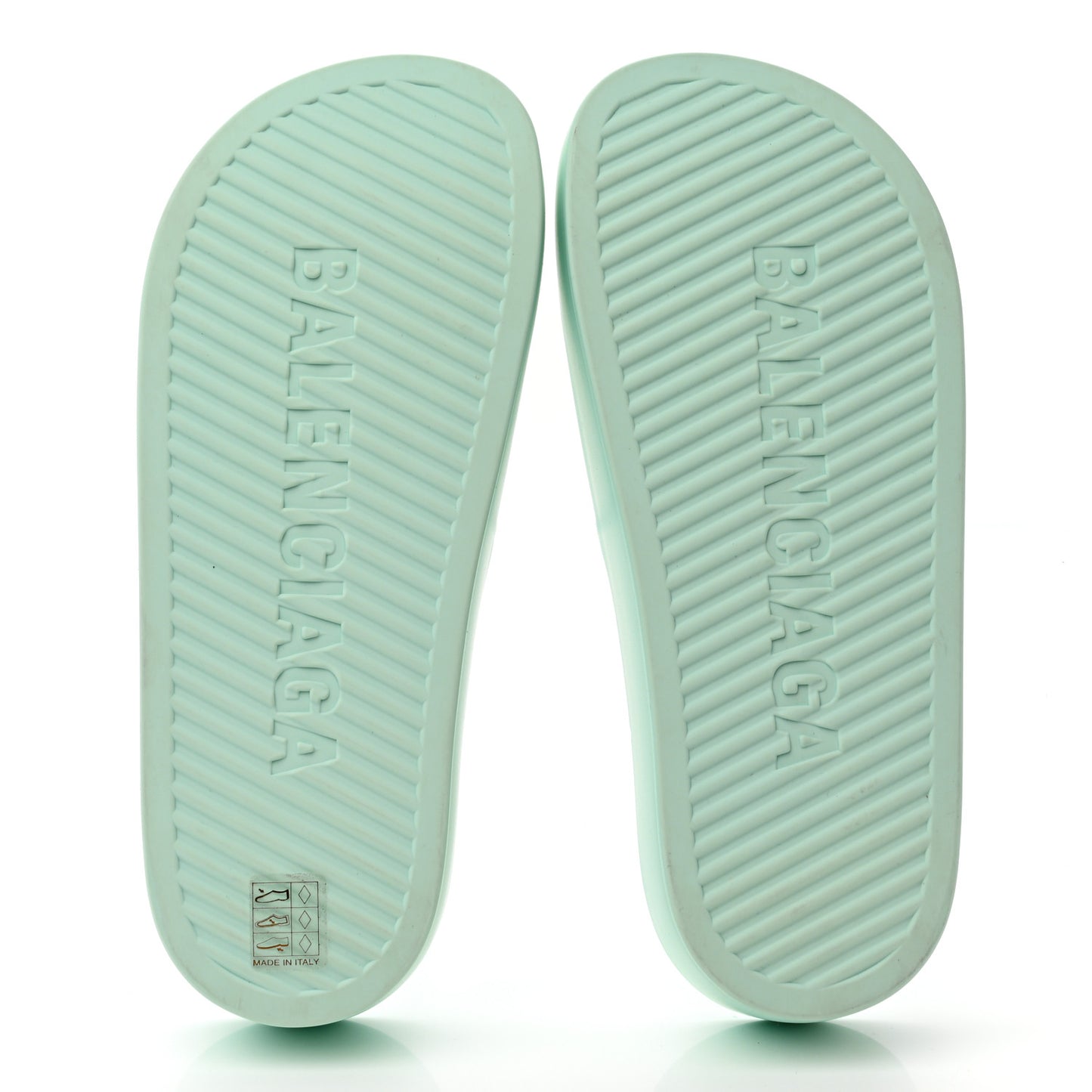 Rubber Womens Chunky Slide Sandals 39 Green Aqua
