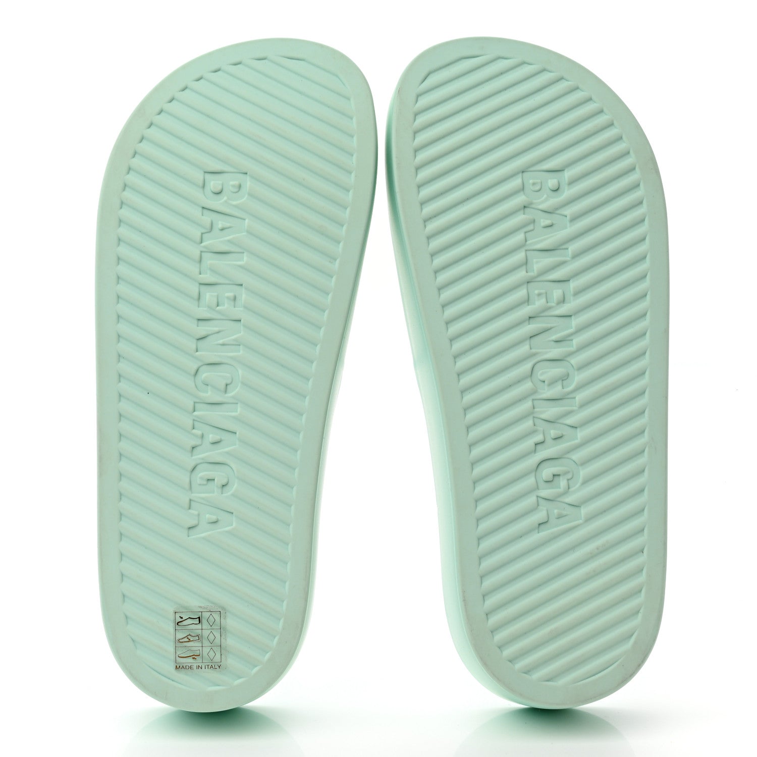 Balenciaga Rubber Womens Chunky Slide Sandals 39 Green Aqua 5 of 8