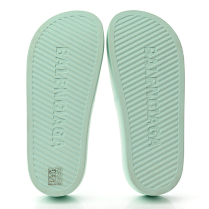 Balenciaga Rubber Womens Chunky Slide Sandals 39 Green Aqua 5 of 8
