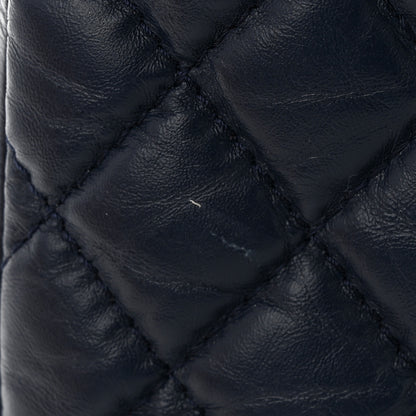 Chanel Shiny Crumpled Calfskin Quilted Mini 31 Shopping Bag Navy Blue 11 of 11