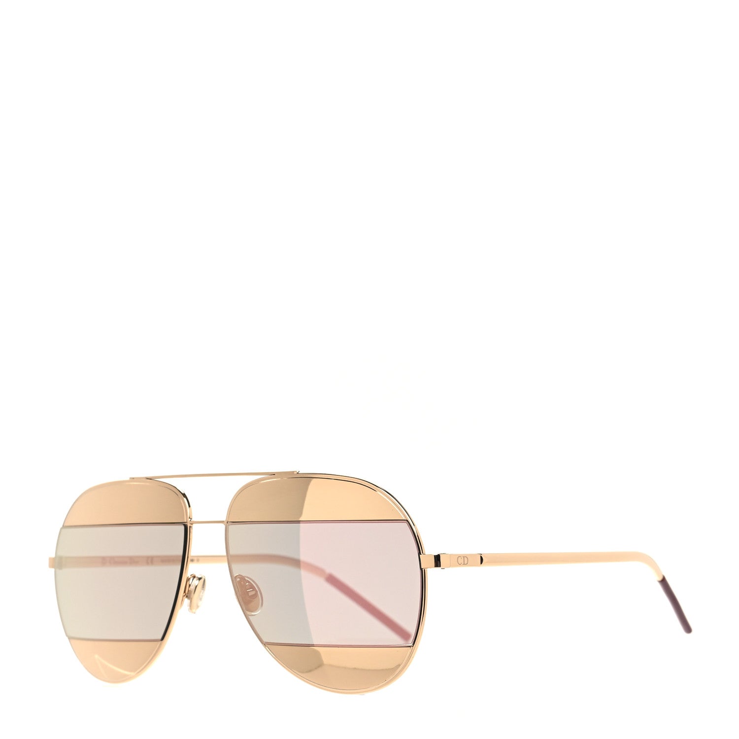 Christian Dior Split 1 Aviator Sunglasses Gold 1 of 7