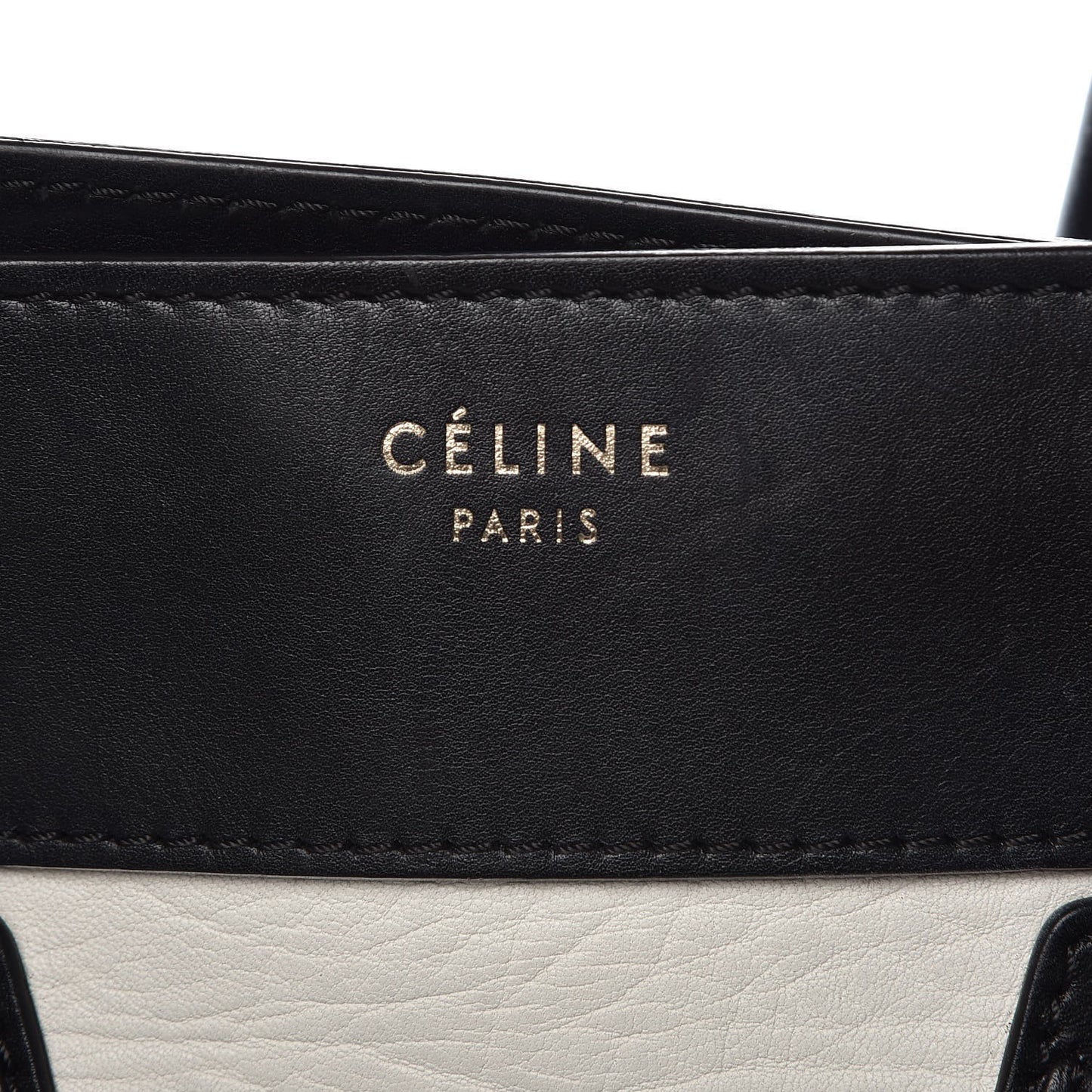 Elephant Calfskin Mini Bi-Color Luggage Black White