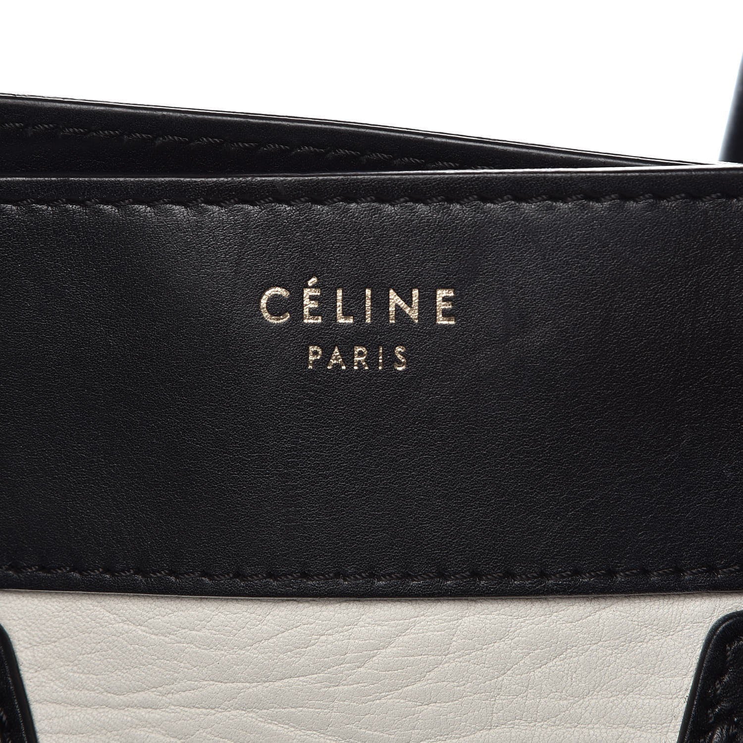 Celine Elephant Calfskin Mini Bi-Color Luggage Black White 6 of 17