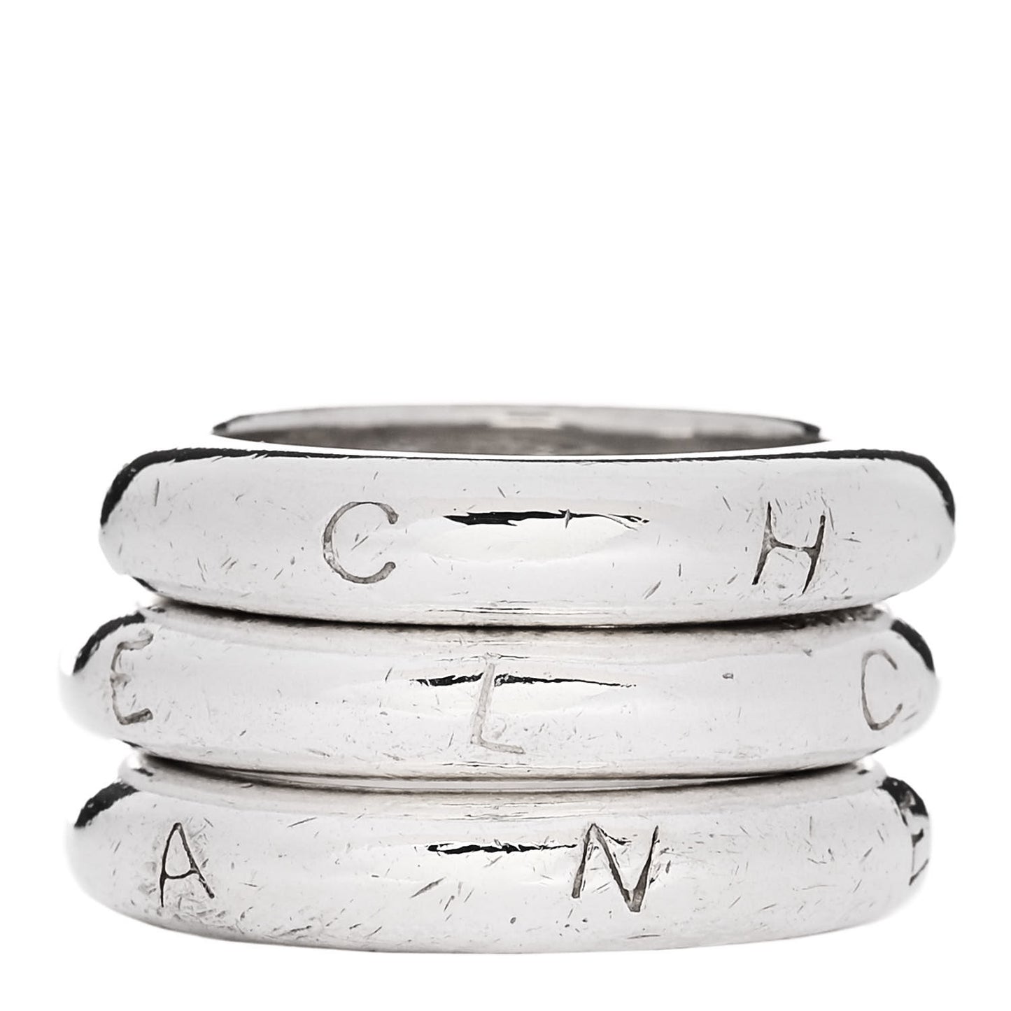 Sterling Silver Logo Set of 3 Stacking Ring 54 7