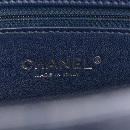 Chanel Caviar Lizard Quilted Large Coco Handle Flap Blue 6 of 17
