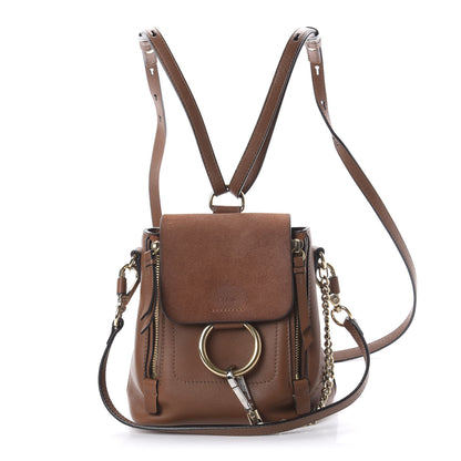 Chloe Suede Calfskin Mini Faye Backpack Tan 1 of 9