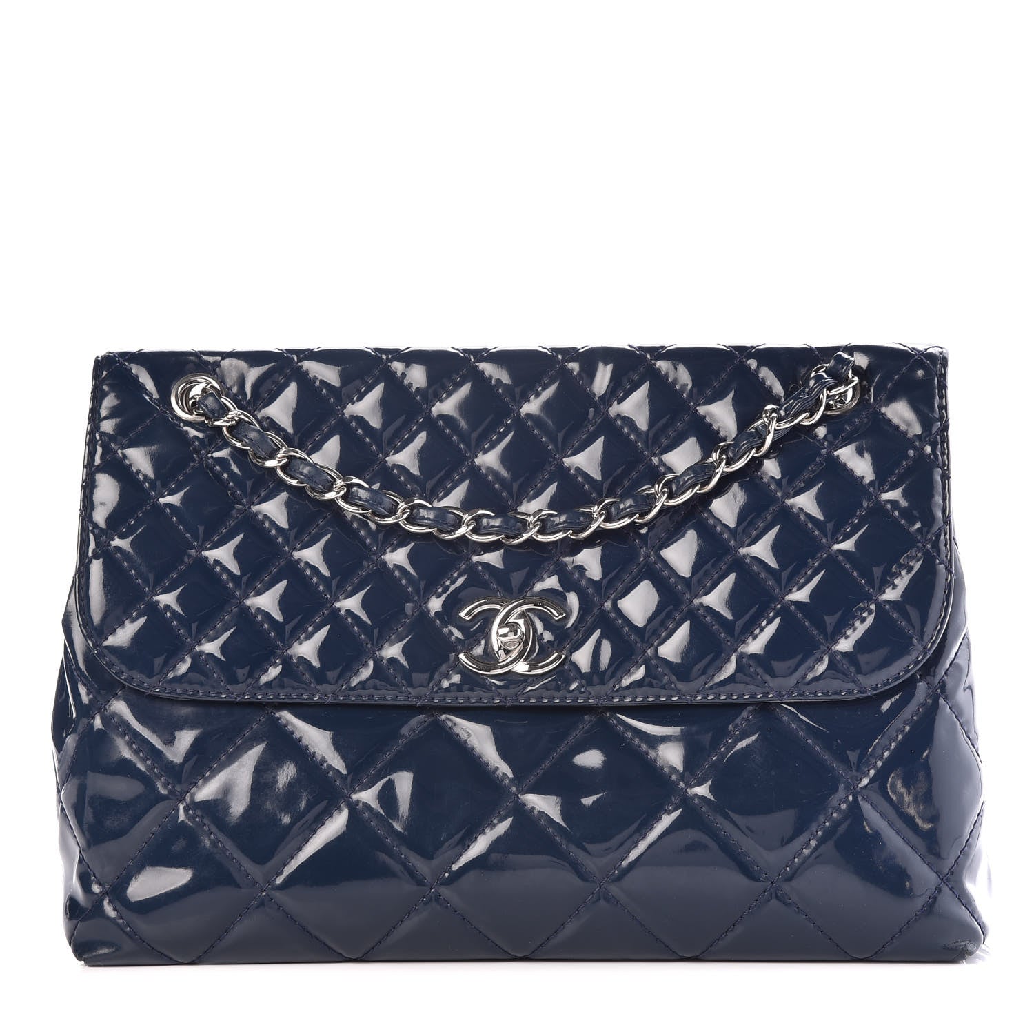 Chanel Vinyl Quilted In The Business Flap Navy Blue 1 of 20