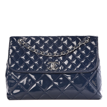Chanel Vinyl Quilted In The Business Flap Navy Blue 1 of 20