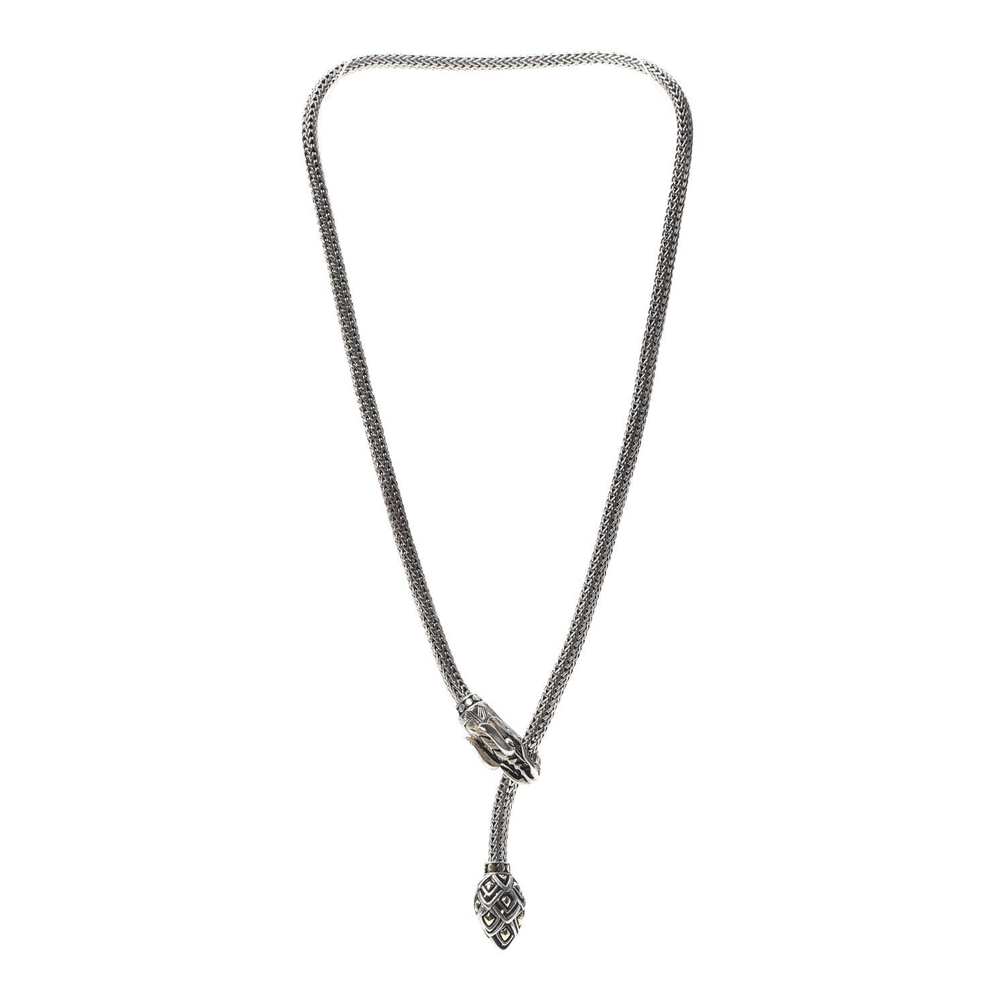 Sterling Silver 18K Yellow Gold Legends Naga Dragon Lariat Necklace