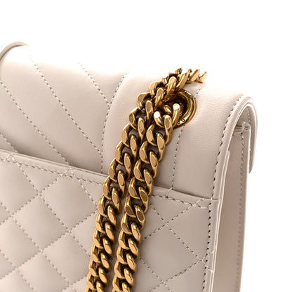 Saint Laurent Lambskin Mixed Matelasse Triquilt Medium Monogram Satchel Crema Soft 13 of 13