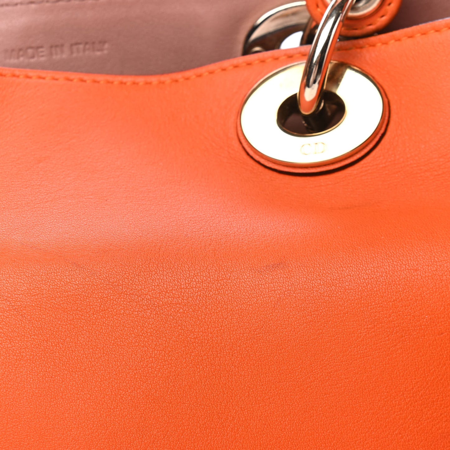 Smooth Calfskin Large Diorissimo Tote Orange Light Pink