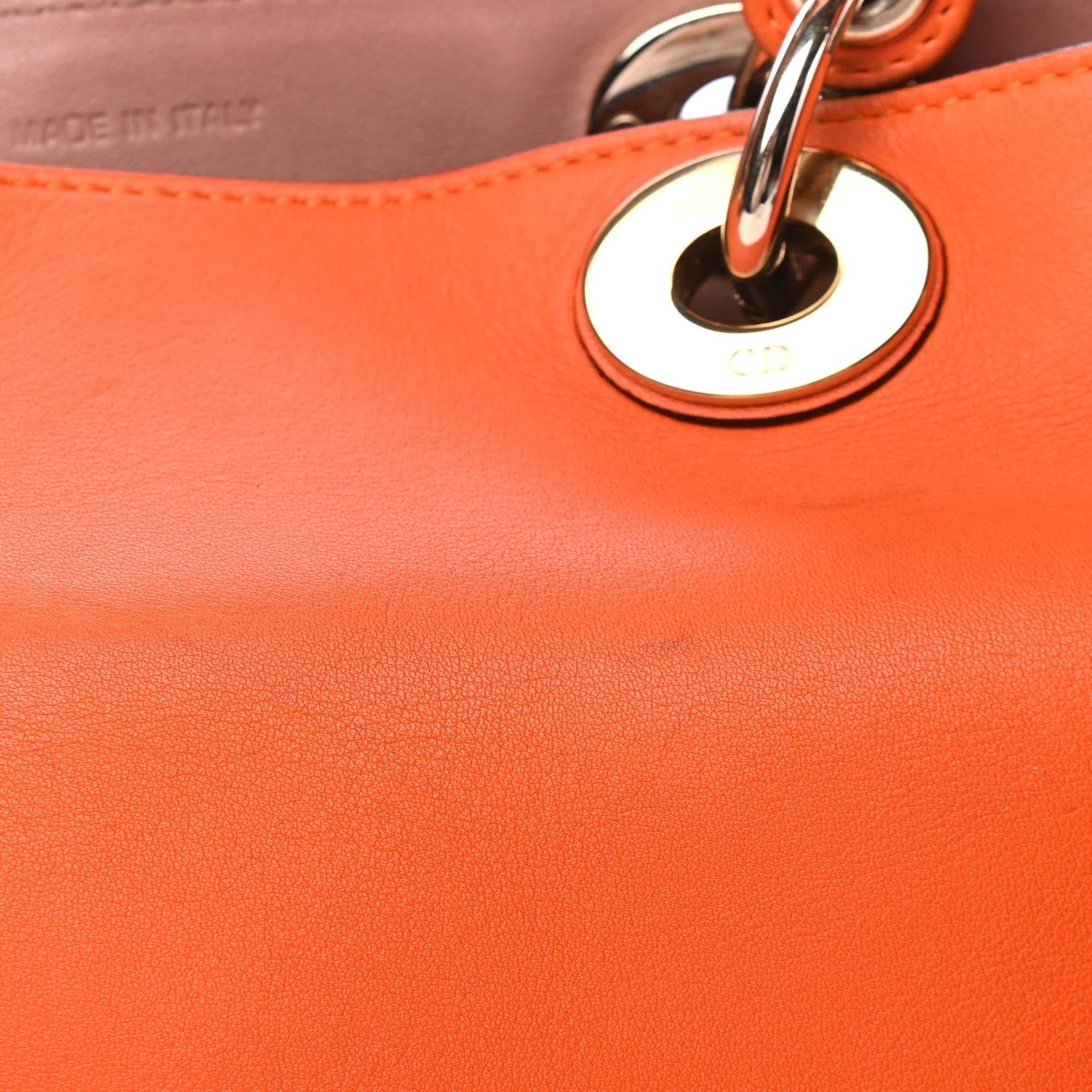 Christian Dior Smooth Calfskin Large Diorissimo Tote Orange Light Pink 5 of 12
