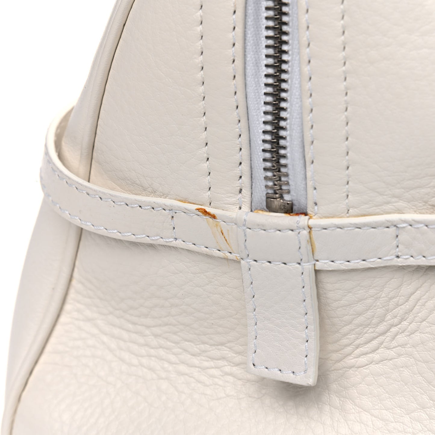 Calfskin Logo Charms Boston White
