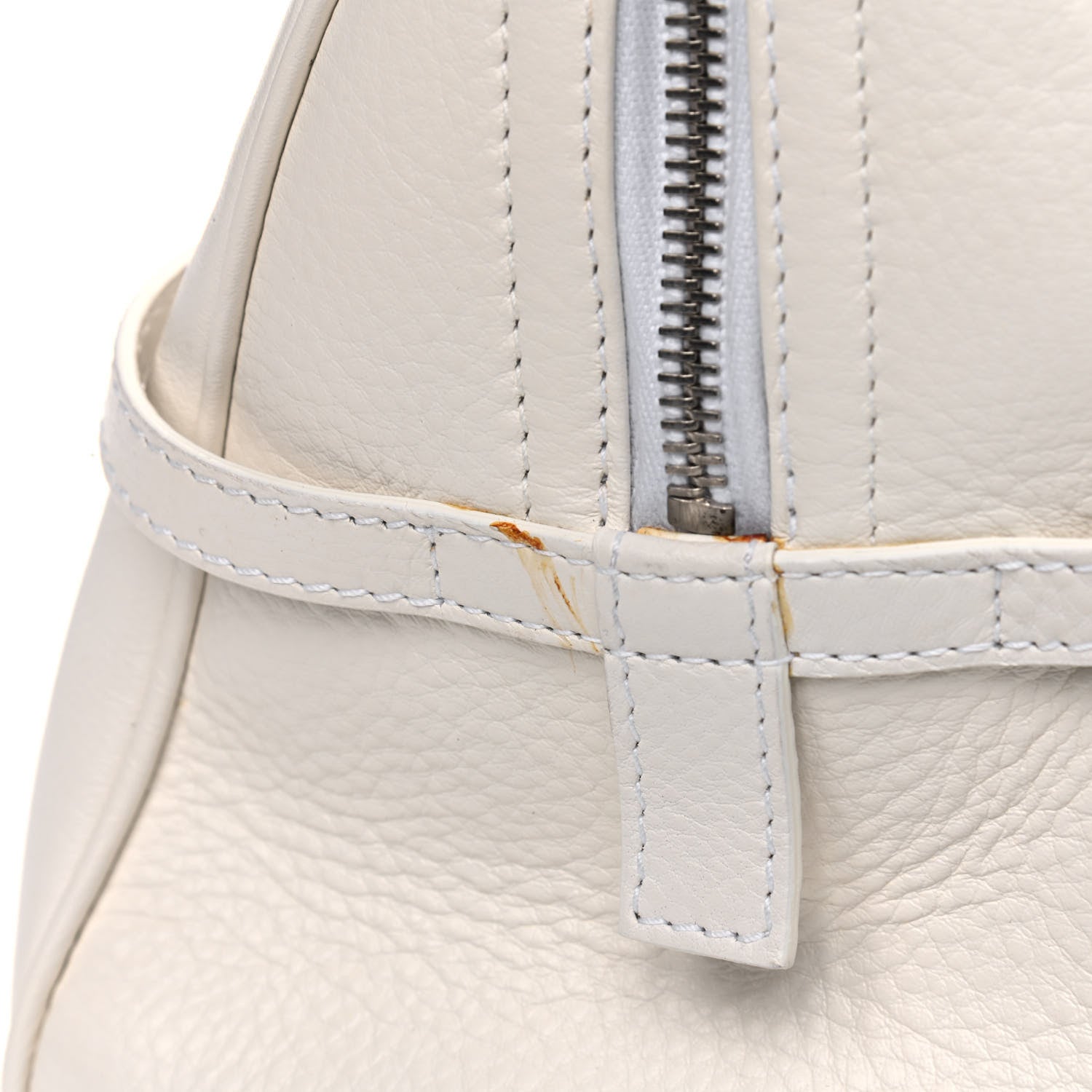 Christian Dior Calfskin Logo Charms Boston White 11 of 15