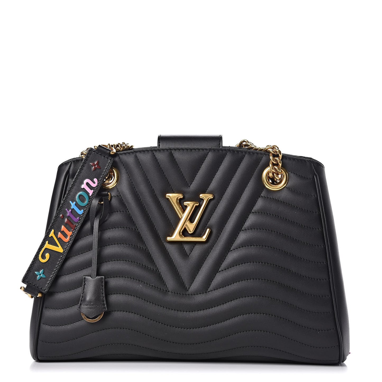 Calfskin New Wave Chain Tote Black
