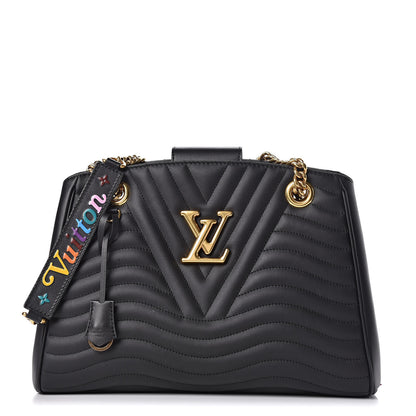 Louis Vuitton Calfskin New Wave Chain Tote Black 1 of 12