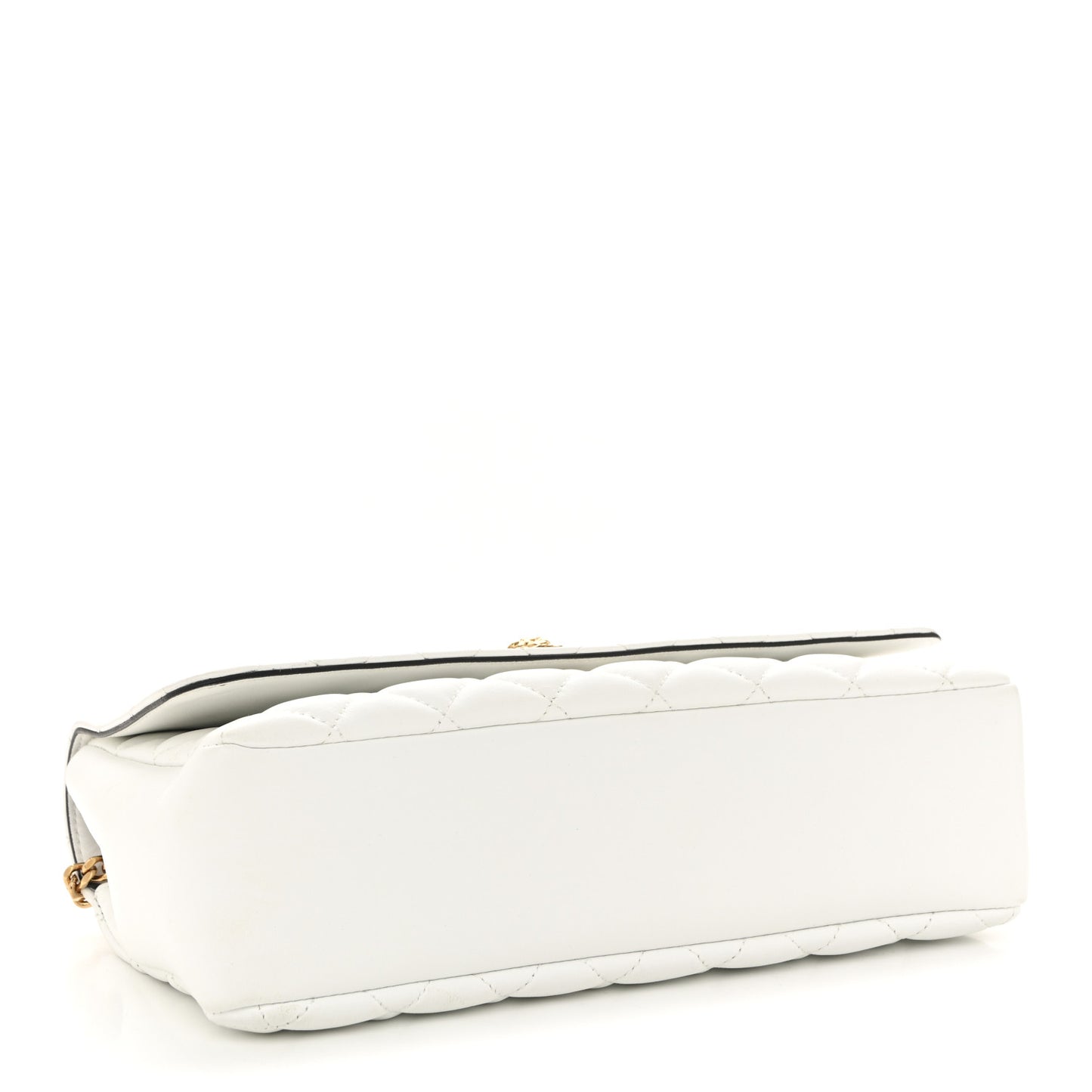 Nappa Quilted Medusa Medium Chain Crossbody White