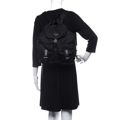 Prada Tessuto Nylon Saffiano Medium Backpack Black 1 of 10