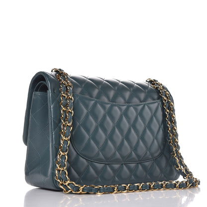 Chanel Lambskin Quilted Jumbo Double Flap Green 4 of 9