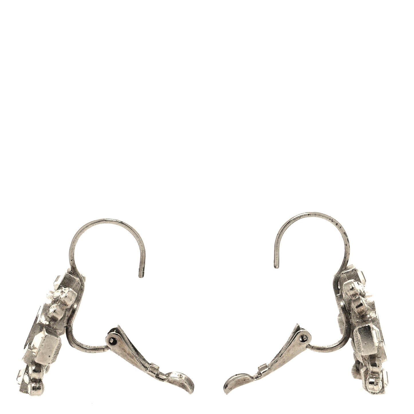 Swarovski Crystal CC Clip On Earrings Silver