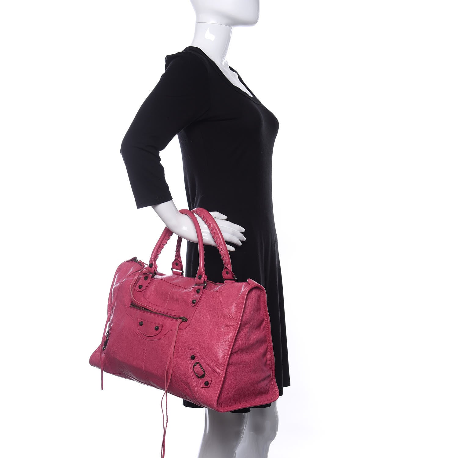 Balenciaga Agneau Classic Hardware Work Cyclamen Fucsia 2 of 9