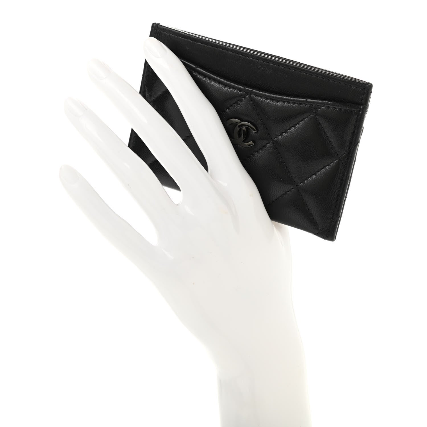 Chanel Lambskin Quilted Card Holder So Black 2 of 8