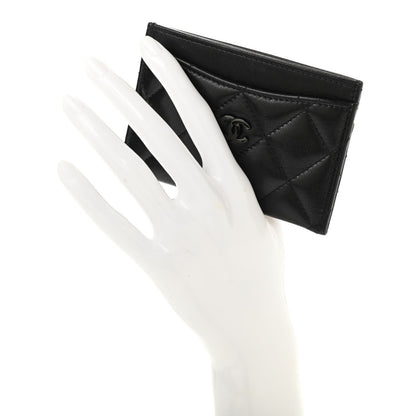 Chanel Lambskin Quilted Card Holder So Black 2 of 8