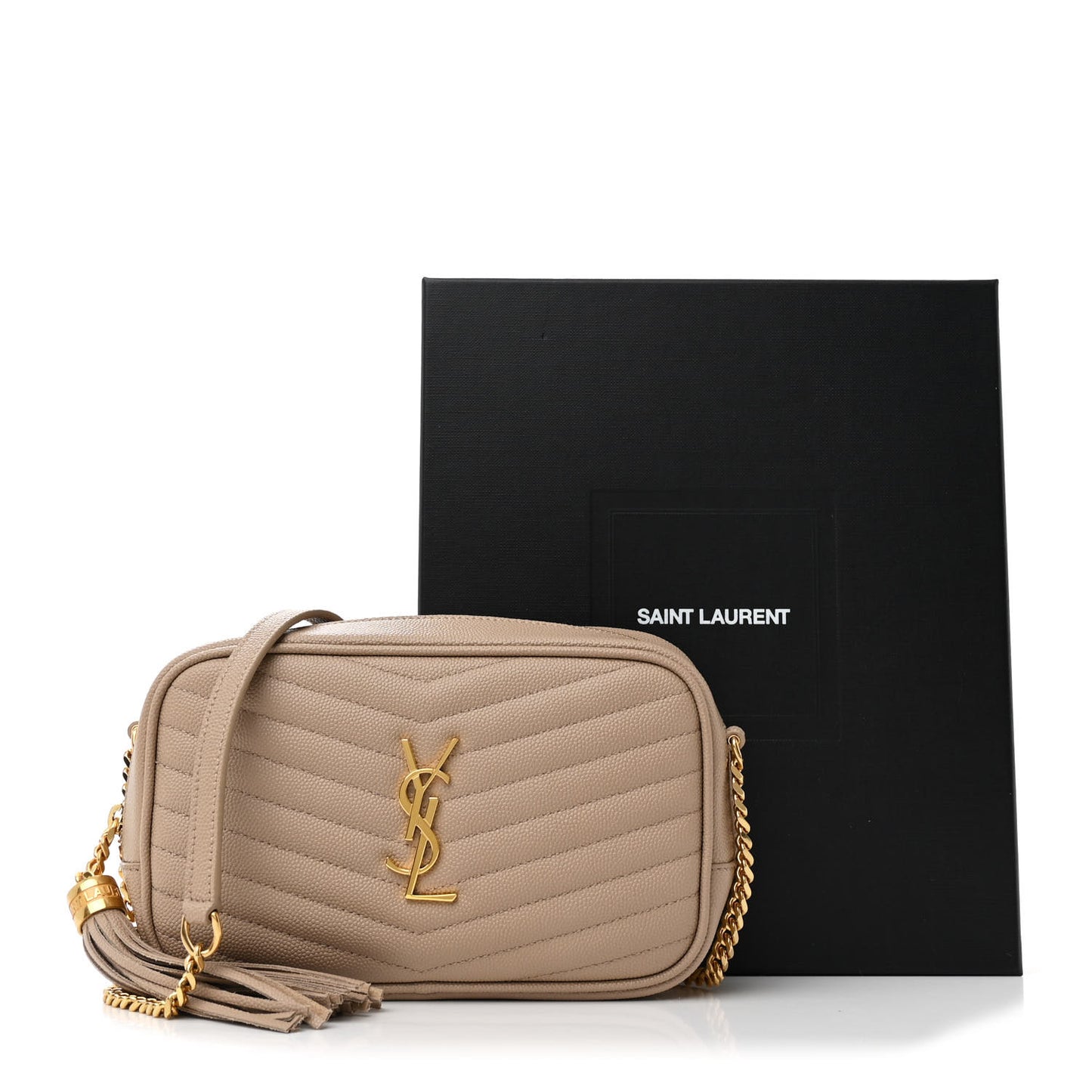 Grain De Poudre Matelasse Monogram Mini Lou Camera Bag Dark Beige