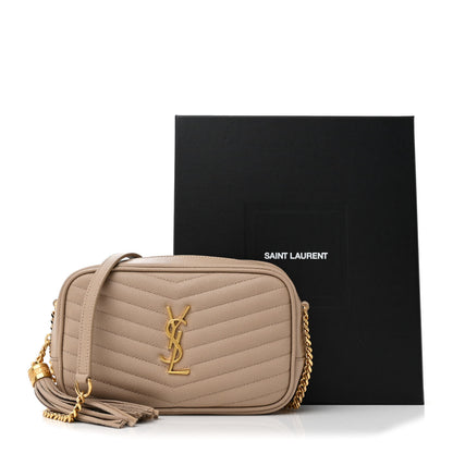 Saint Laurent Grain De Poudre Matelasse Monogram Mini Lou Camera Bag Dark Beige 11 of 11