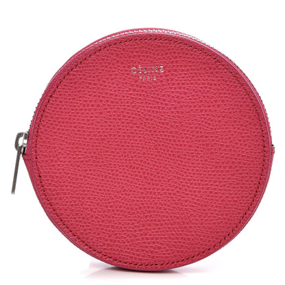 Celine Grained Calfskin Round Zip Coin Purse 1 of 9
