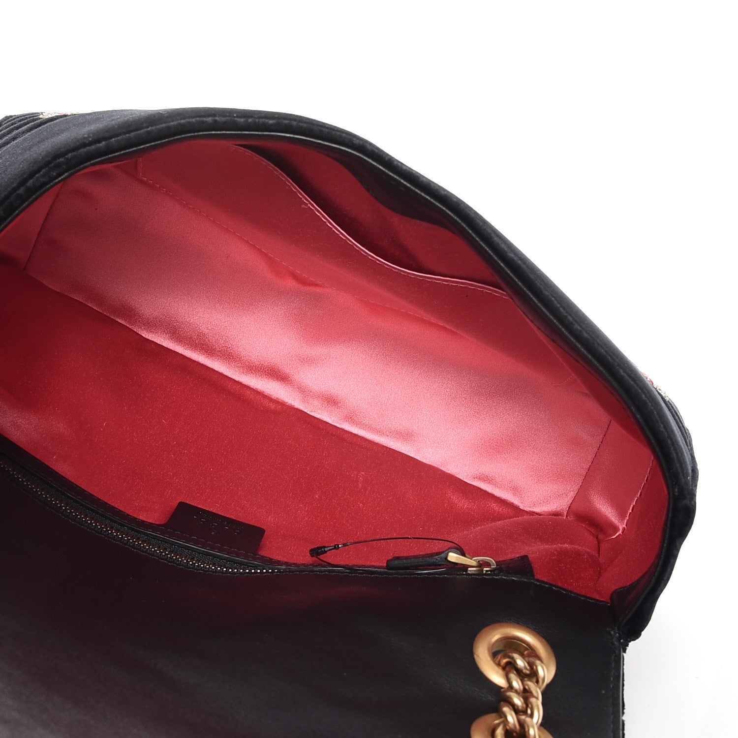 Gucci Velvet Matelasse Loved Embroidered Medium GG Marmont Shoulder Bag Black 5 of 9