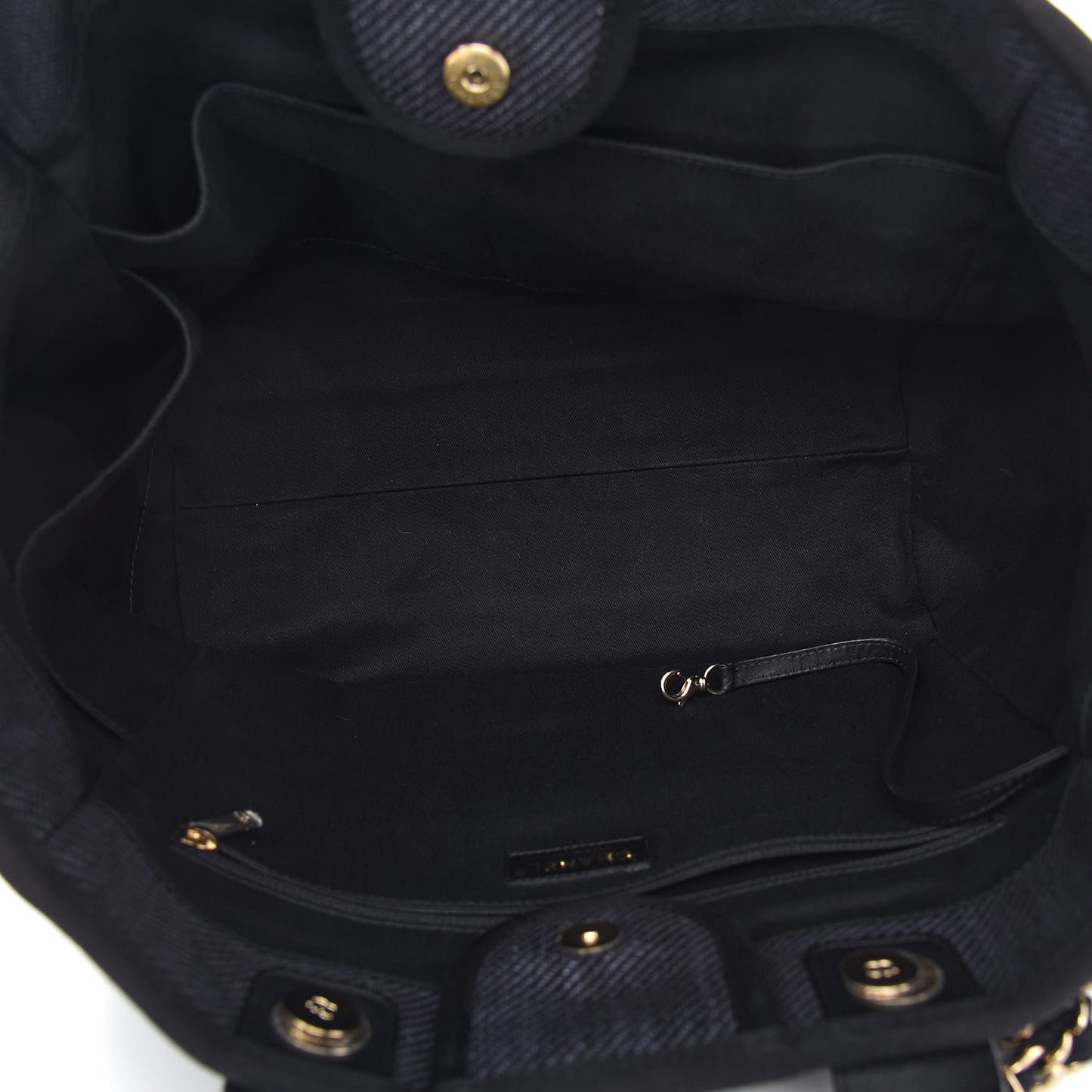 Mixed Fibers Calfskin Medium Deauville Tote Black