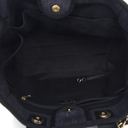 Chanel Mixed Fibers Calfskin Medium Deauville Tote Black 5 of 9