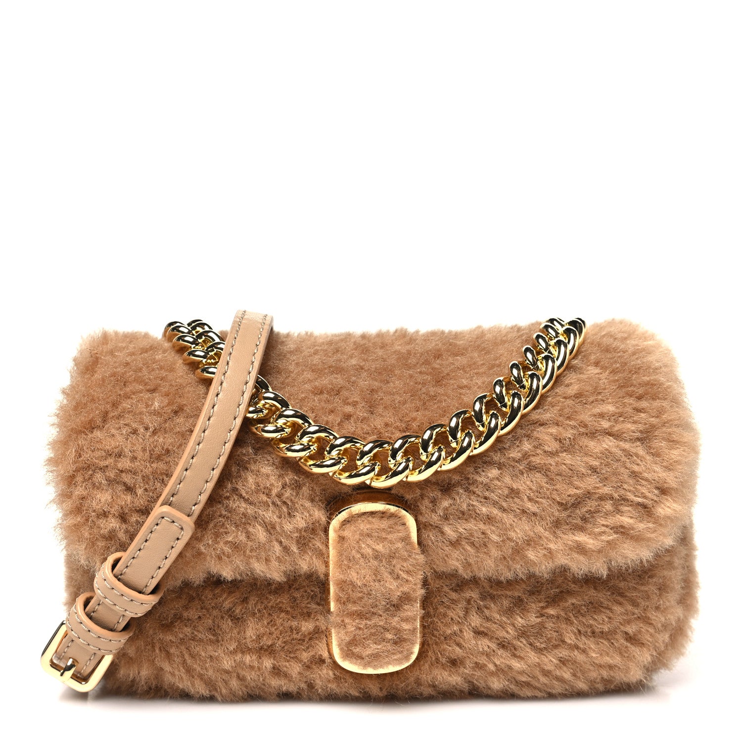 Marc Jacobs Faux Fur Calfskin Mini The Teddy J Marc Shoulder Bag