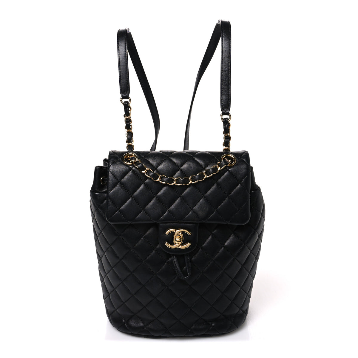 Calfskin Quilted Small Urban Spirit Backpack Black