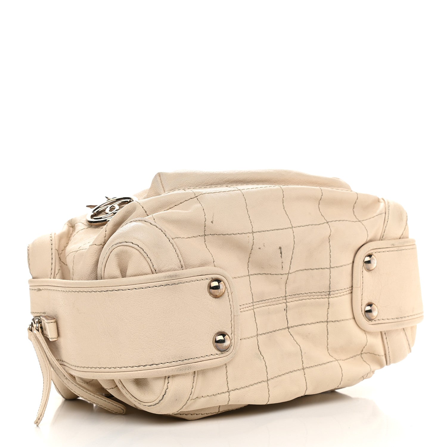 Chanel Calfskin Stitched Outdoor Ligne Bowler Beige 4 of 17