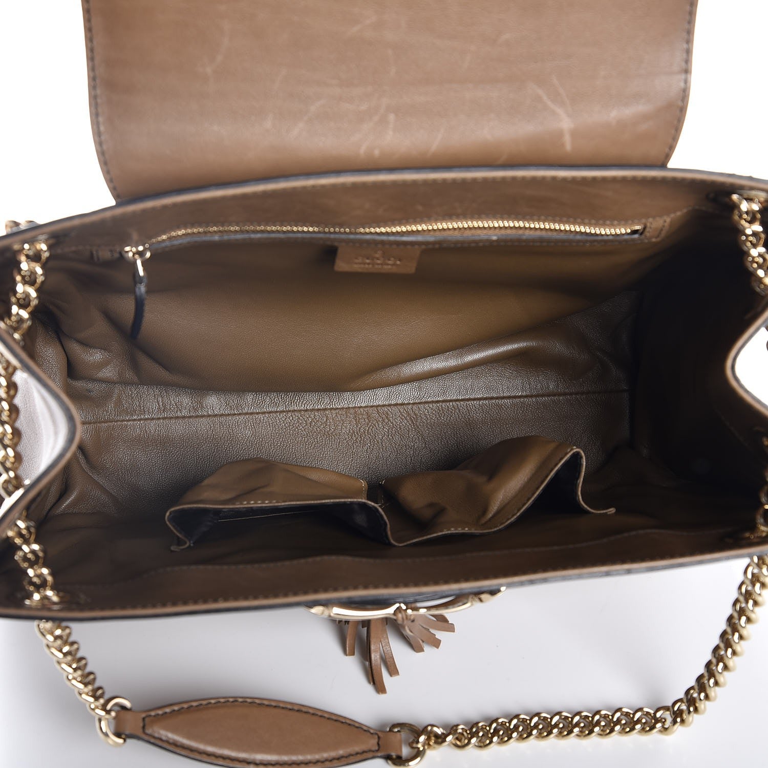 Gucci Saddle Soft Lux Large Emily Chain Shoulder Bag Acero 6 of 10